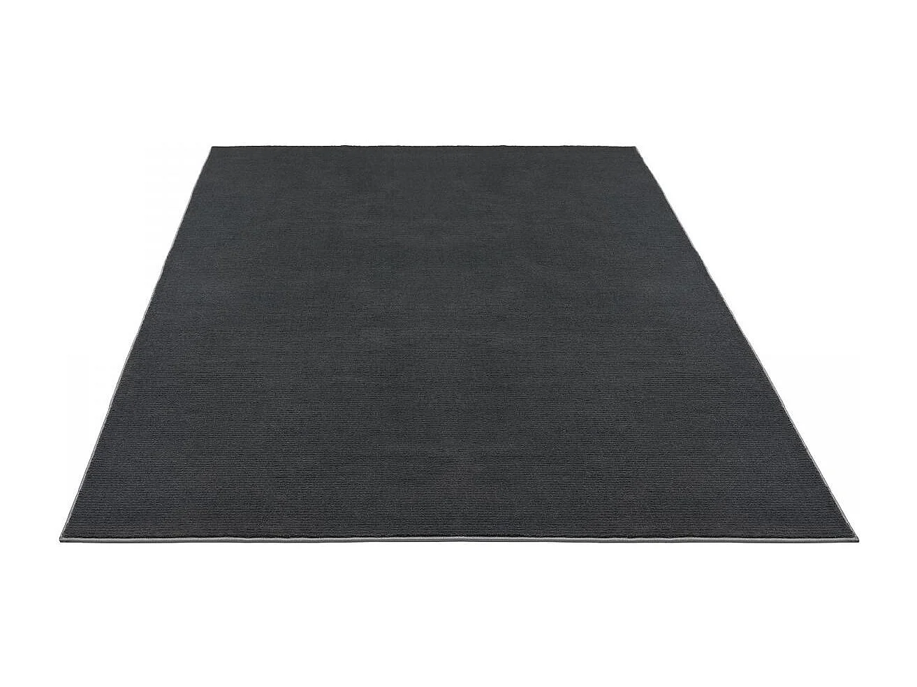 tapis salon 120x170 tissé anthracite rectangle motif uni UNYLE