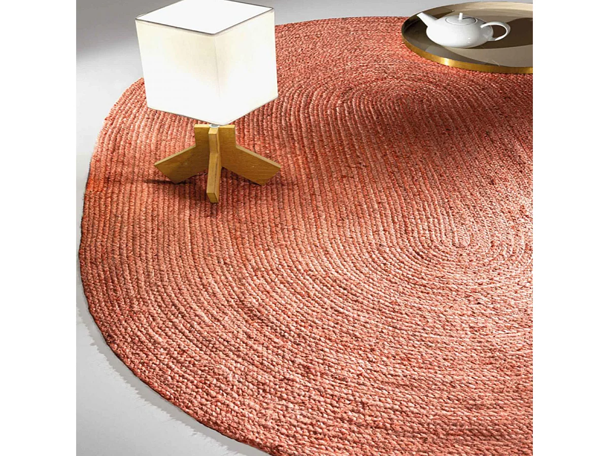 Tapis en jute 110x170 ovale tissé corail NATIVE