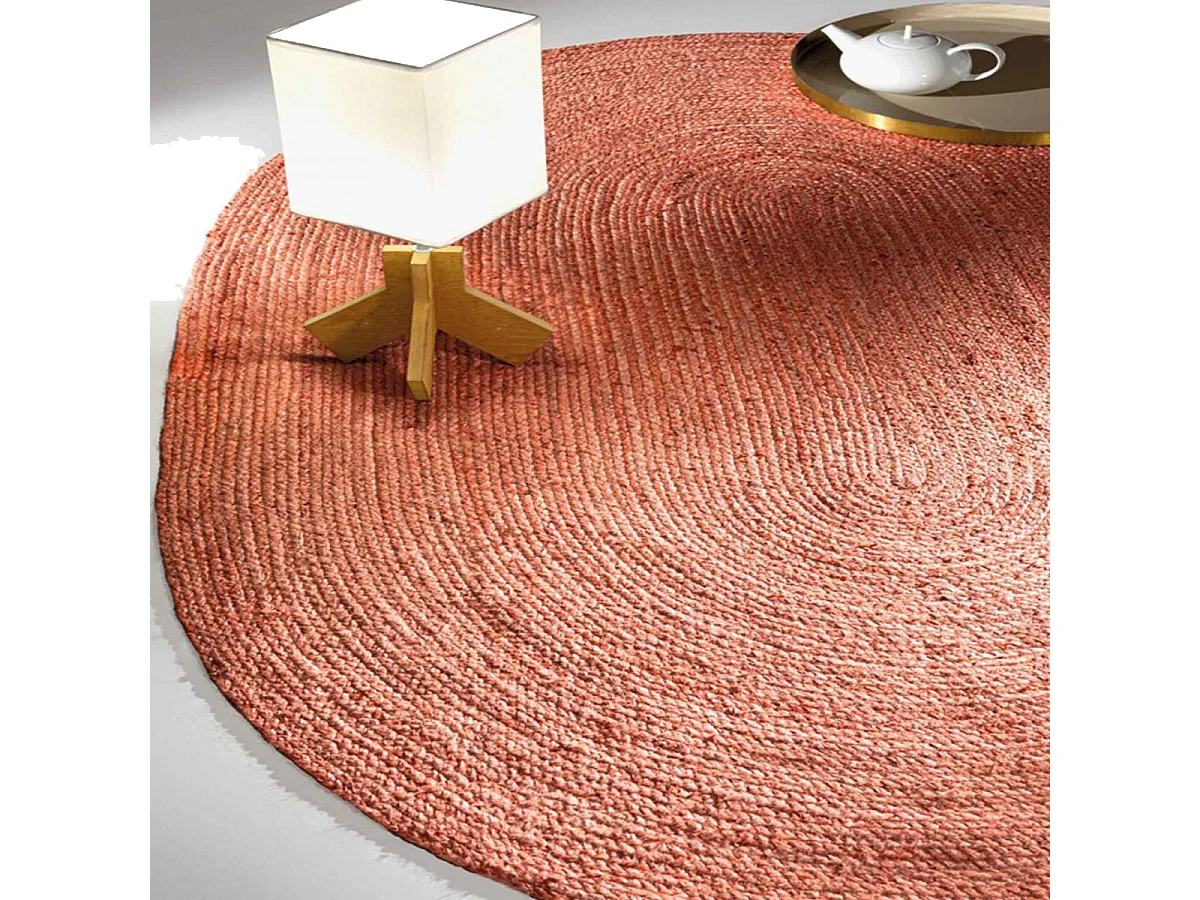 Tapis en jute 110x170 ovale tissé corail NATIVE