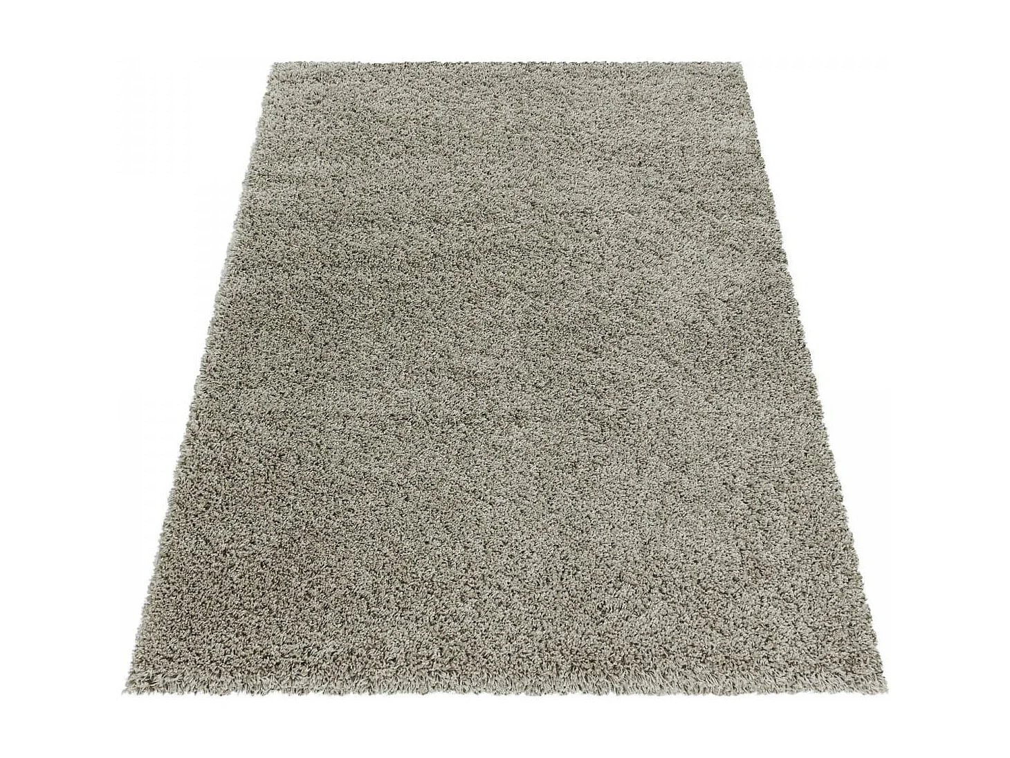 Tapis poils longs shaggy 80x150 rectangle tissé beige motif uni UNI I