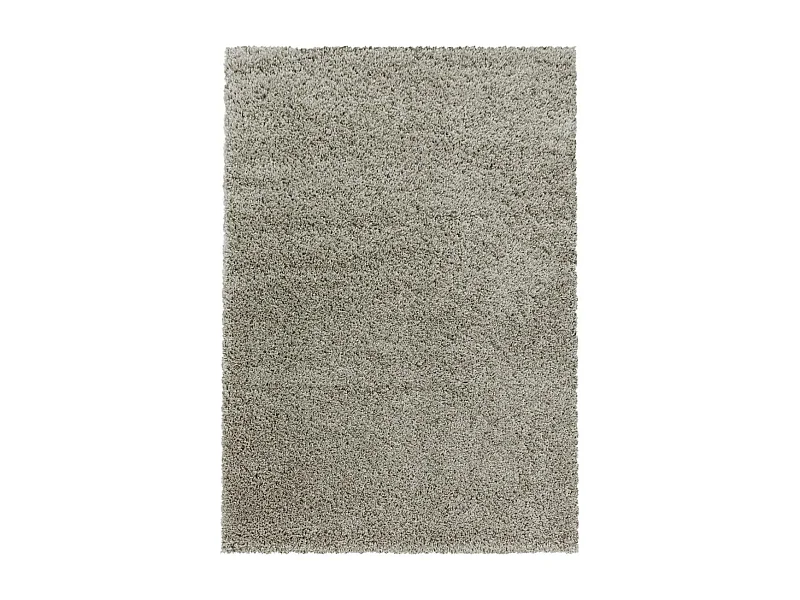 Tapis poils longs shaggy 80x150 rectangle tissé beige motif uni UNI I