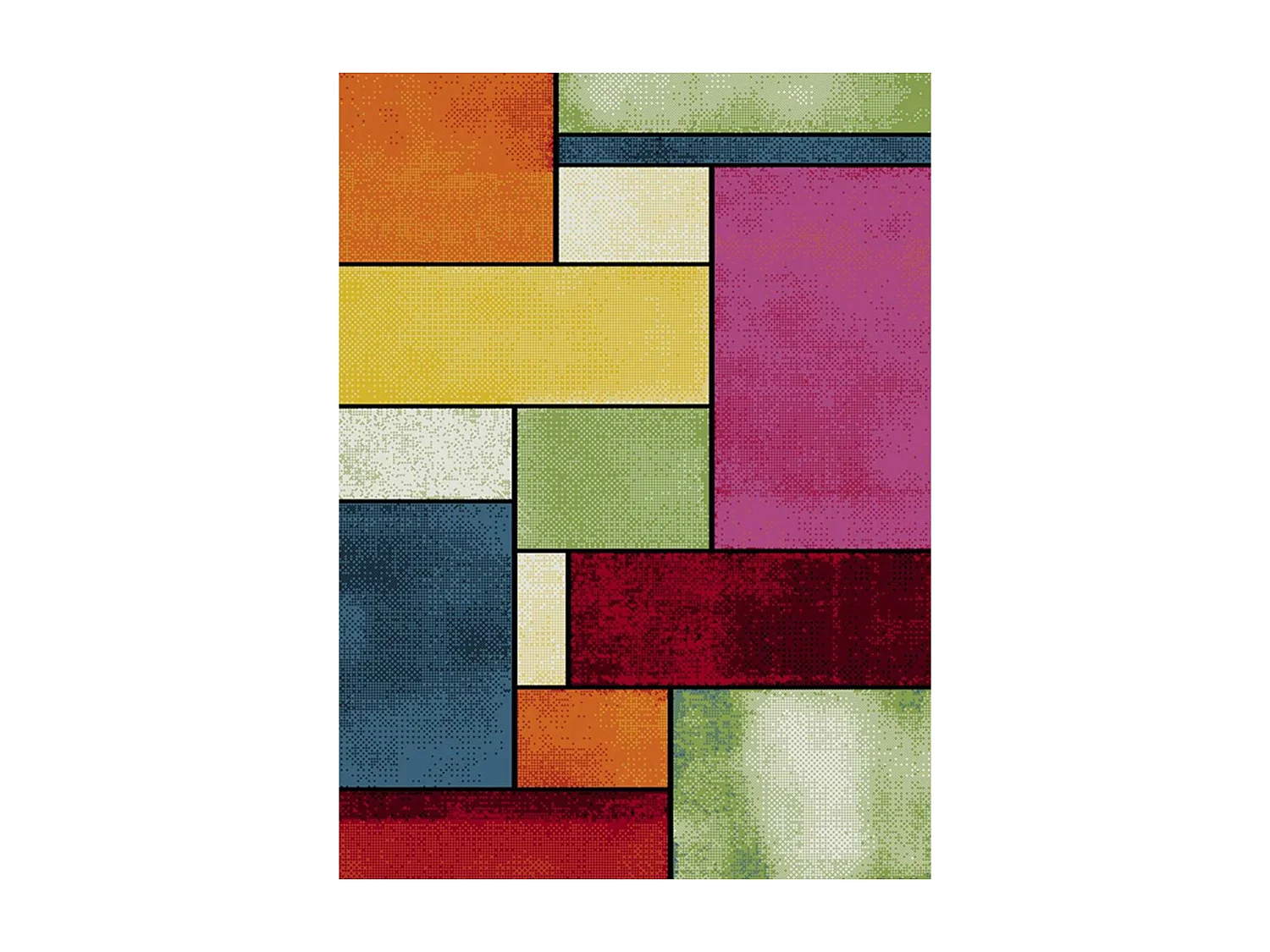 tapis entrée 60x110 tissé multicolore rectangle motif géométrique BE 21