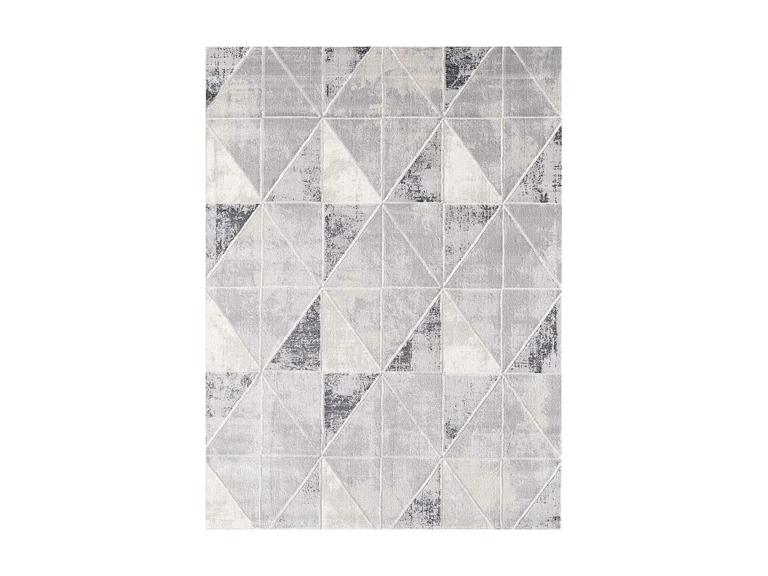 tapis de couloir 80x300 tissé gris clair rectangle motif géométrique LYN7 VOLITRO