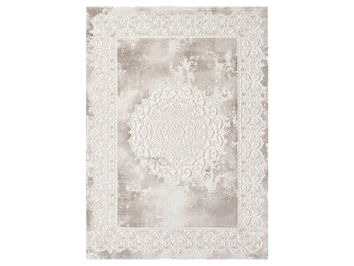 Tapis oriental 80x150 rectangle beige tissé motif ancestral LYN7 BALROD