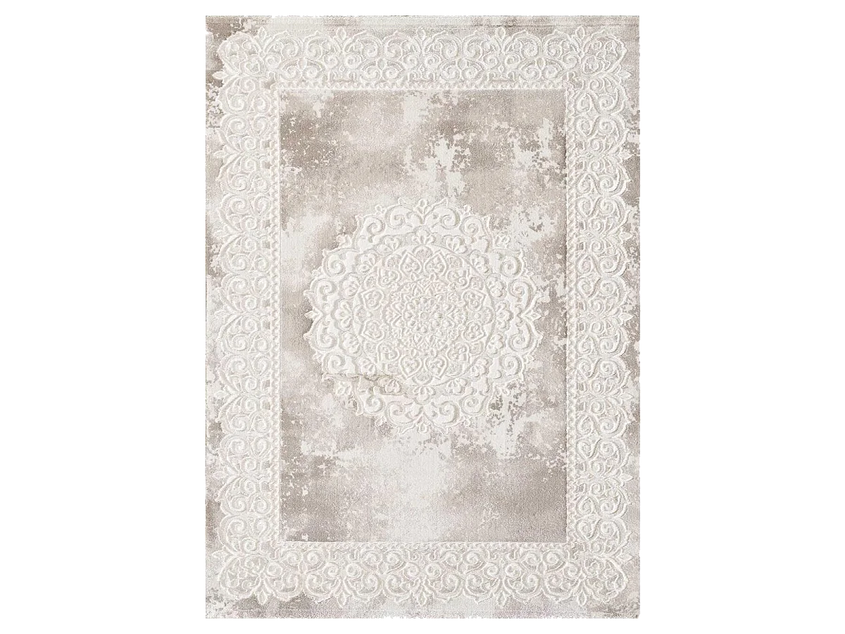 Tapis oriental 80x150 rectangle beige tissé motif ancestral LYN7 BALROD