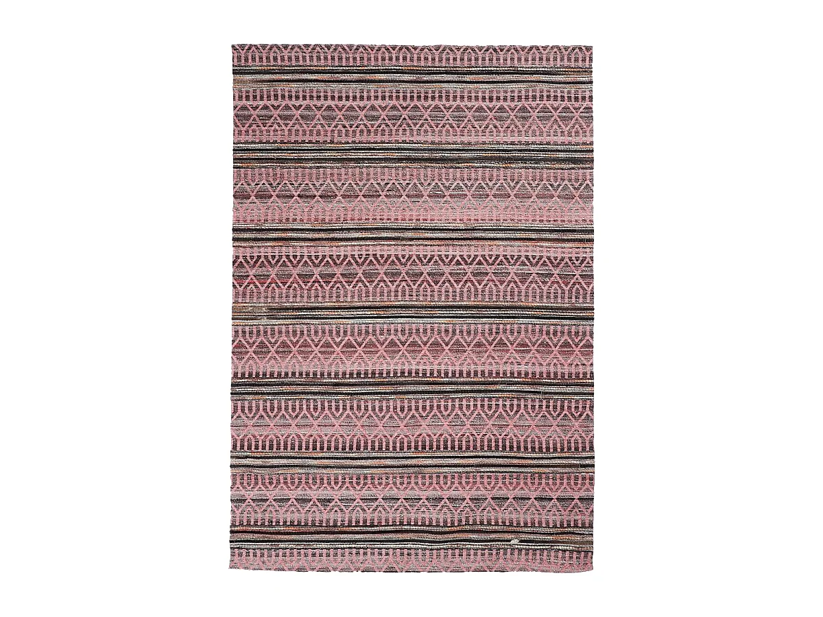 tappeto per camera da letto 80x150 cm fatto a mano rettangolo rosa modello etnico VORELA