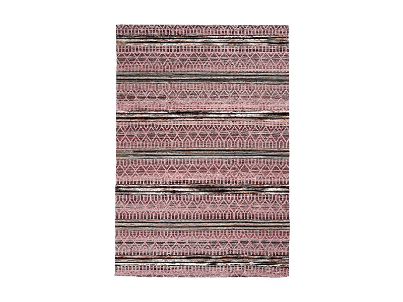 tappeto per camera da letto 80x150 cm fatto a mano rettangolo rosa modello etnico VORELA