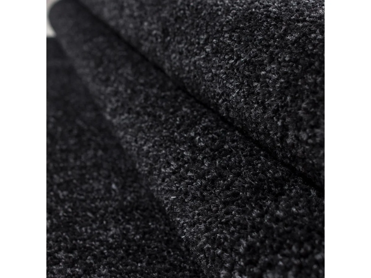 tapis salle à manger 240x340 tissé anthracite rectangle motif uni SOULA