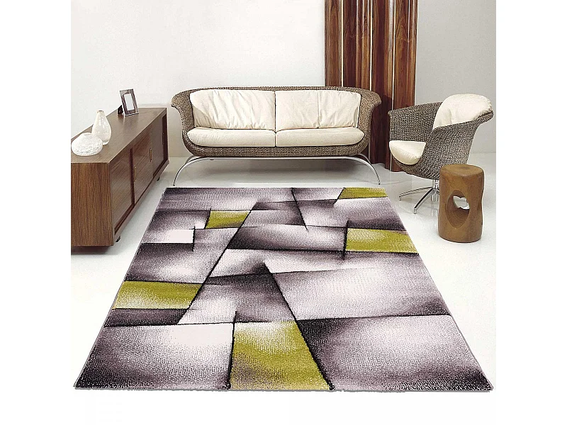 Tappeto in tessuto per soggiorno e camera da letto con motivo geometrico TRIANGULA