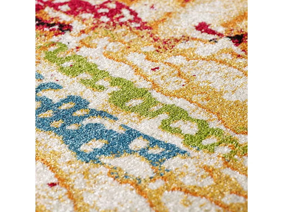 tapis chambre 80x150 tissé multicolore rectangle motif géométrique ABSTRACT 1