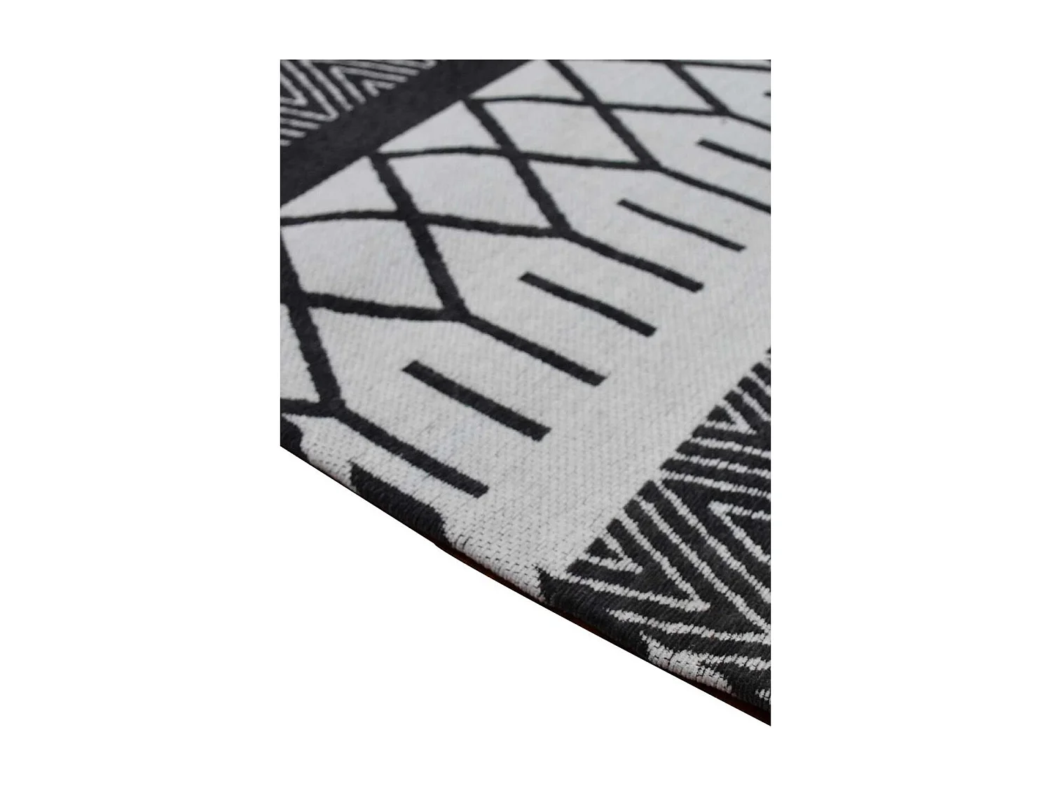 tapis salle à manger 200x290 fait à la main noir rectangle motif scandinave
