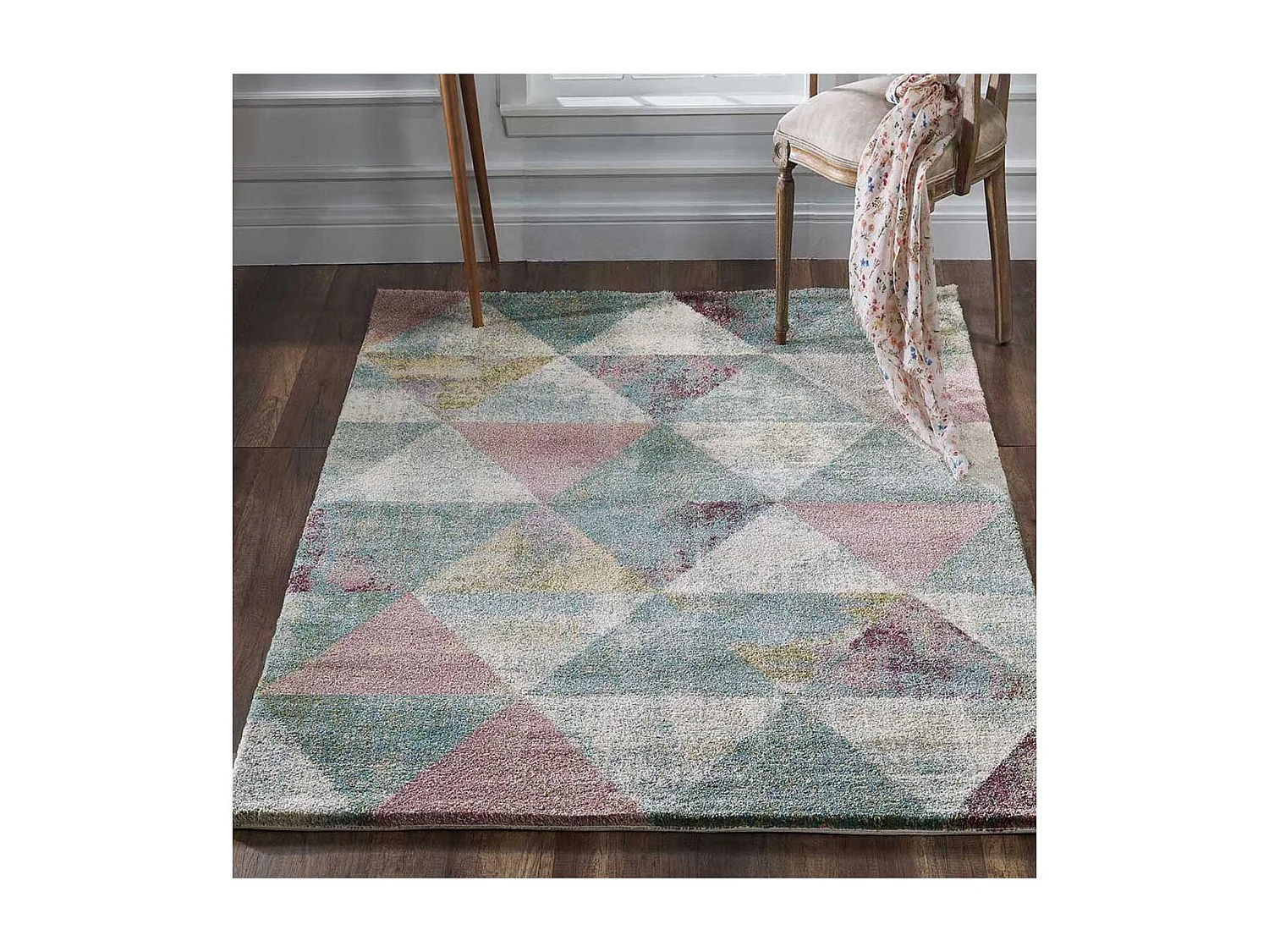 tapis chambre 80x150 tissé multicolore rectangle motif scandinave RONGO