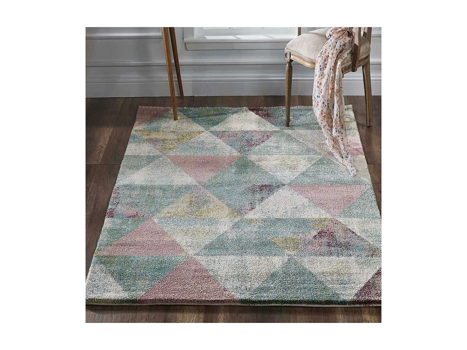 tapis chambre 80x150 tissé multicolore rectangle motif scandinave RONGO