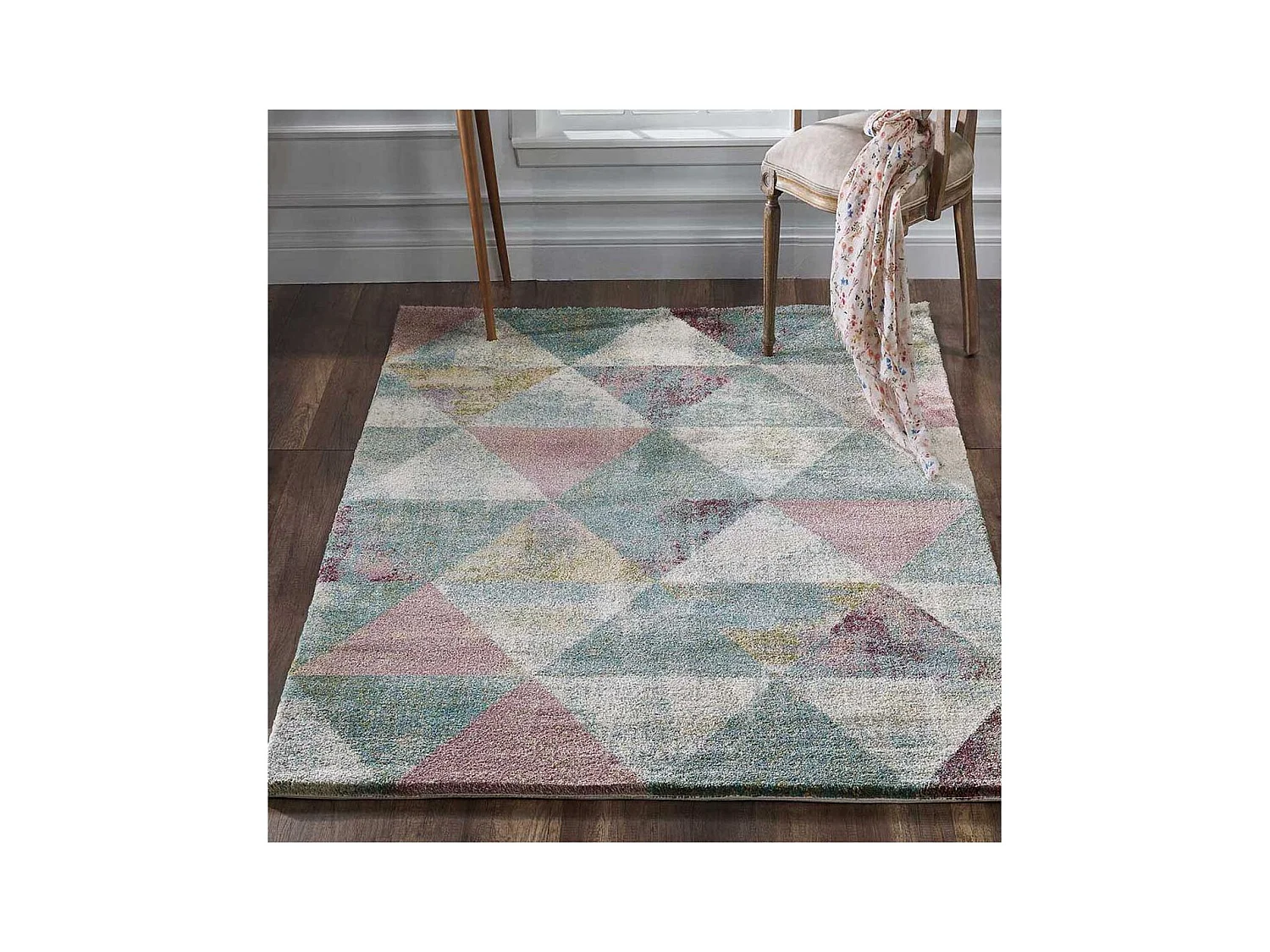 tapis chambre 80x150 tissé multicolore rectangle motif scandinave RONGO