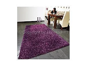 Tapis longs poils shaggy 60x90 rectangle fait main violet motif uni BEAT