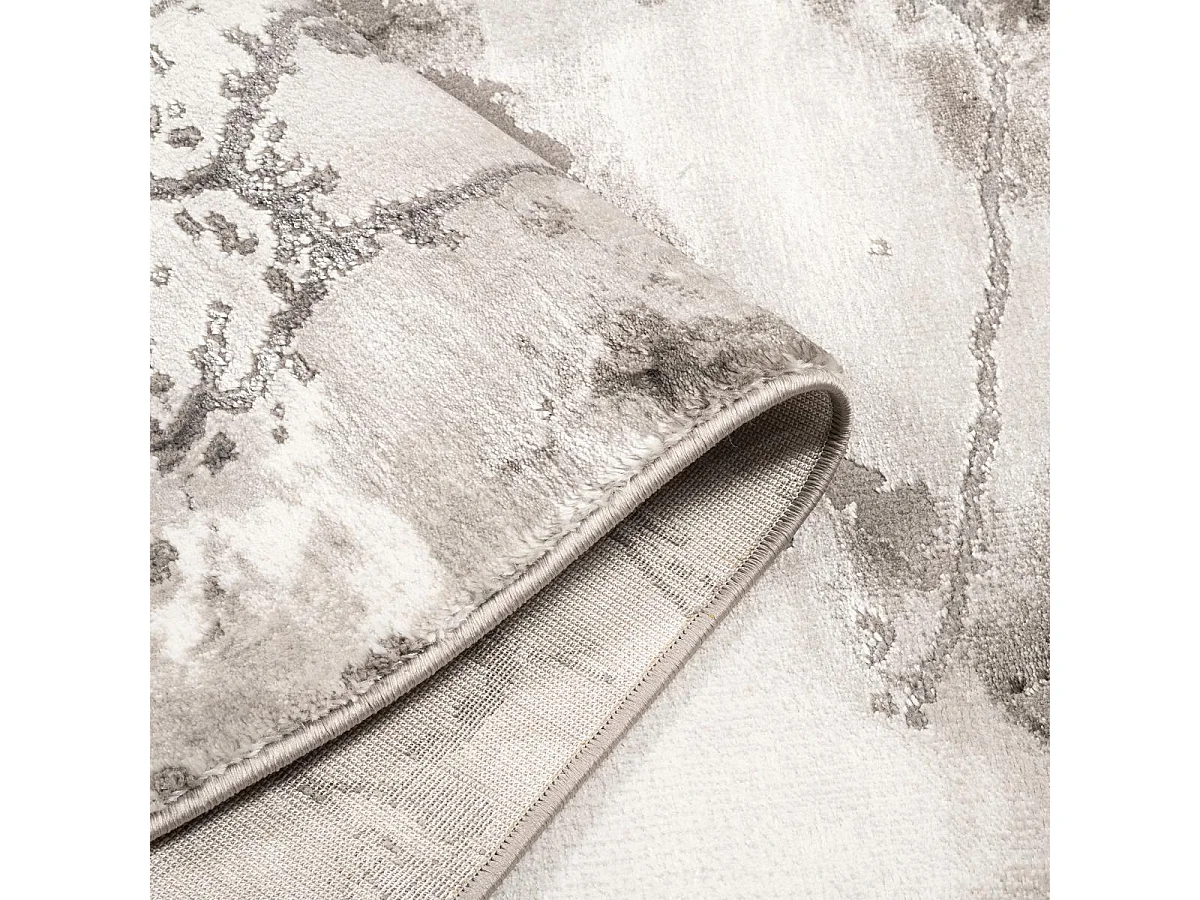 tapis chambre 120x170 tissé gris rectangle motif abstrait MARBAL