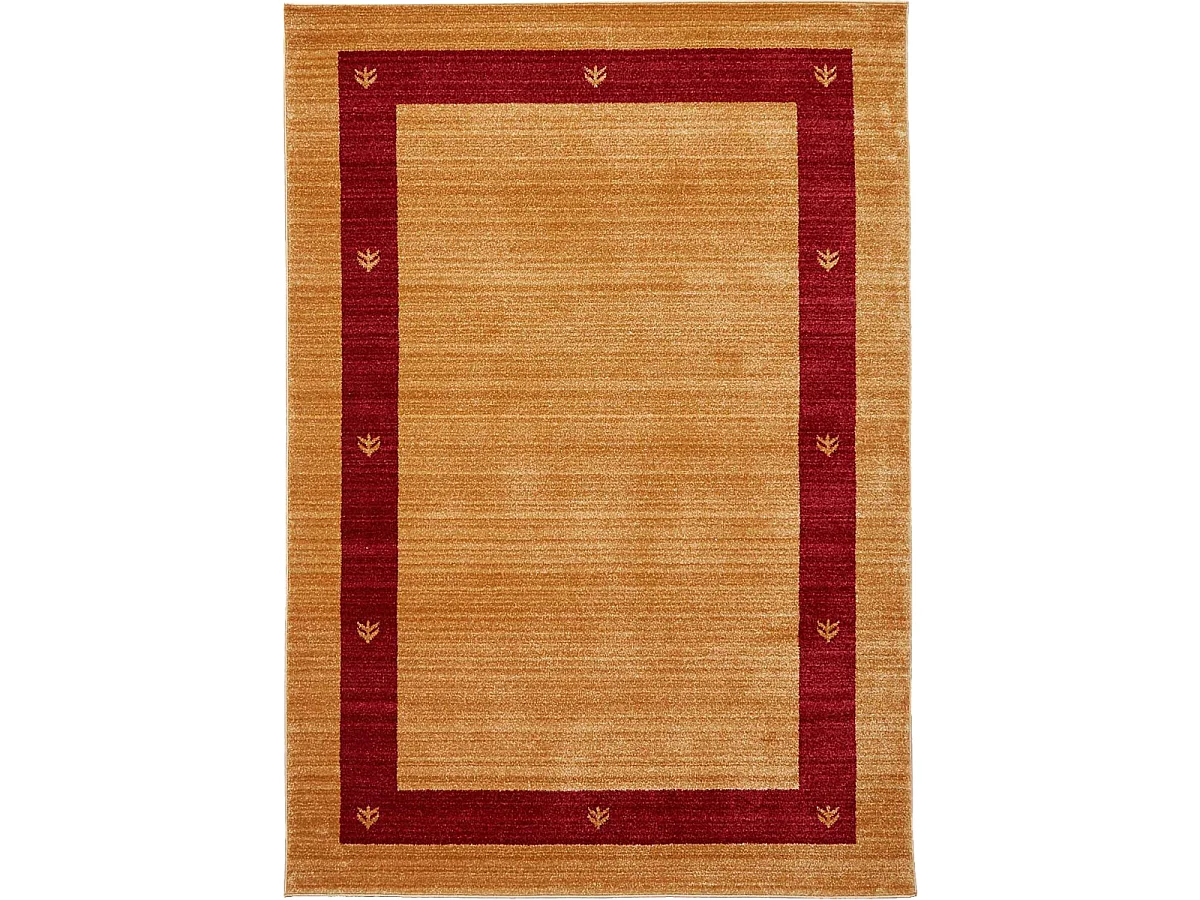 tapis chambre 100x150 tissé beige rectangle motif simple CHOBAY 5