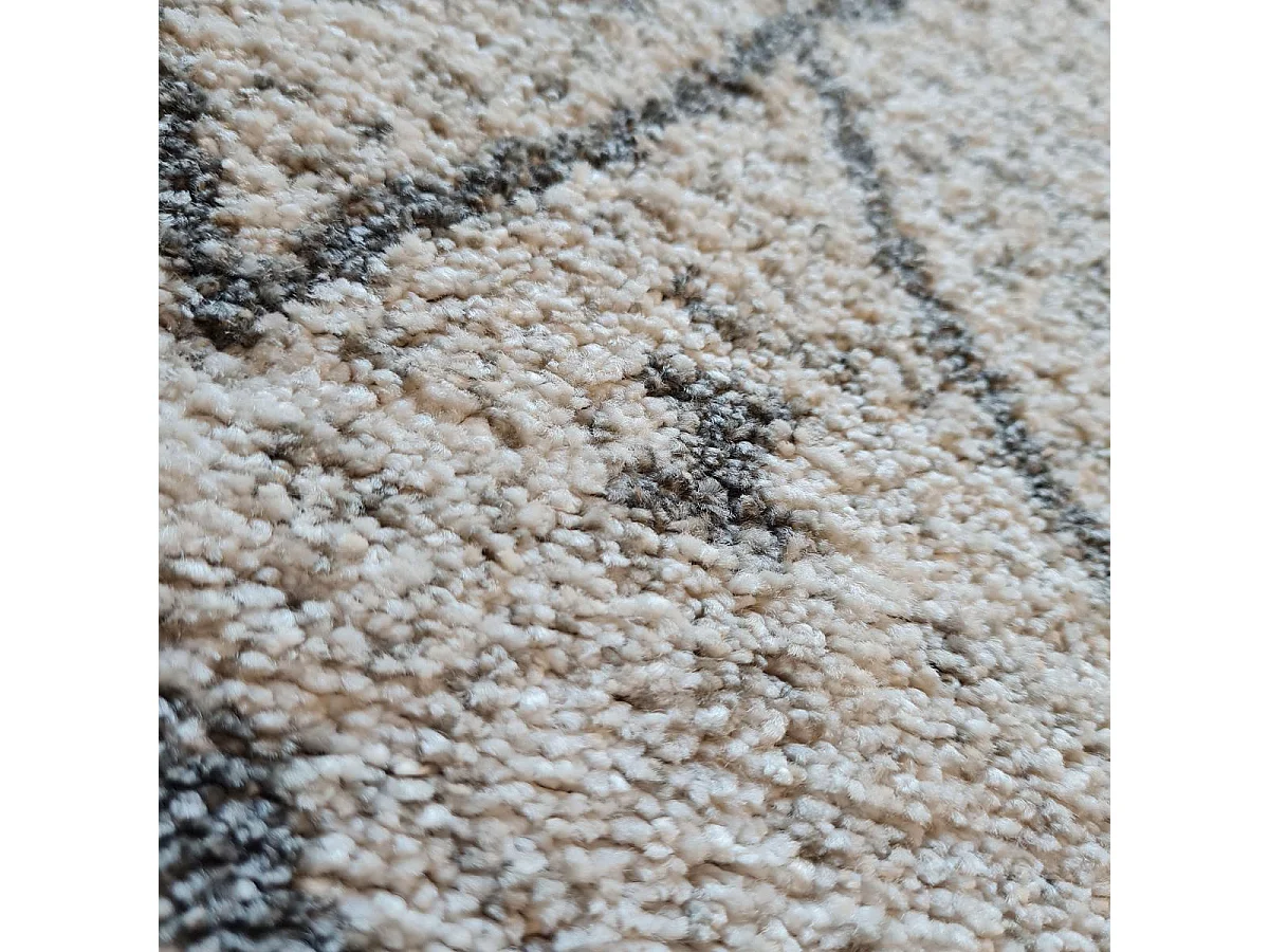 Tapis berbère 160x230 tissé motif ethnic ESSAOUER gris et noir