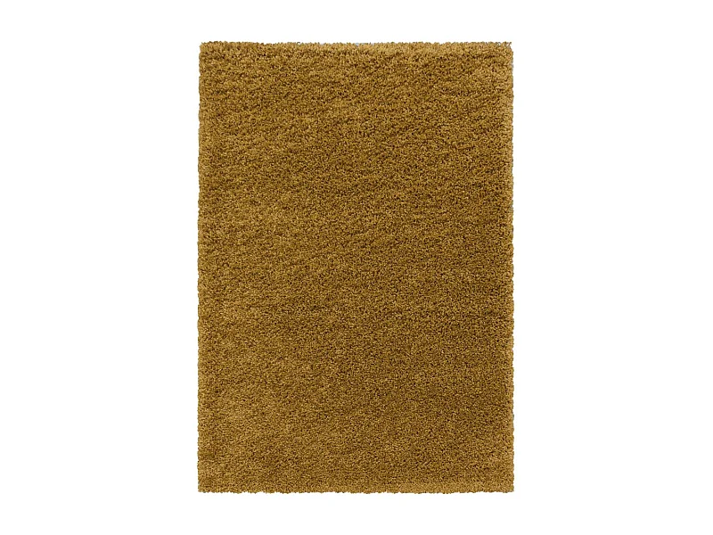 Tapis poils longs shaggy 80x250 rectangle tissé or motif uni UNI I