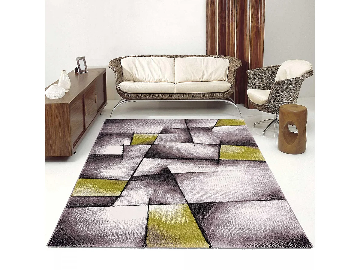 Tappeto in tessuto per soggiorno e camera da letto con motivo geometrico TRIANGULA