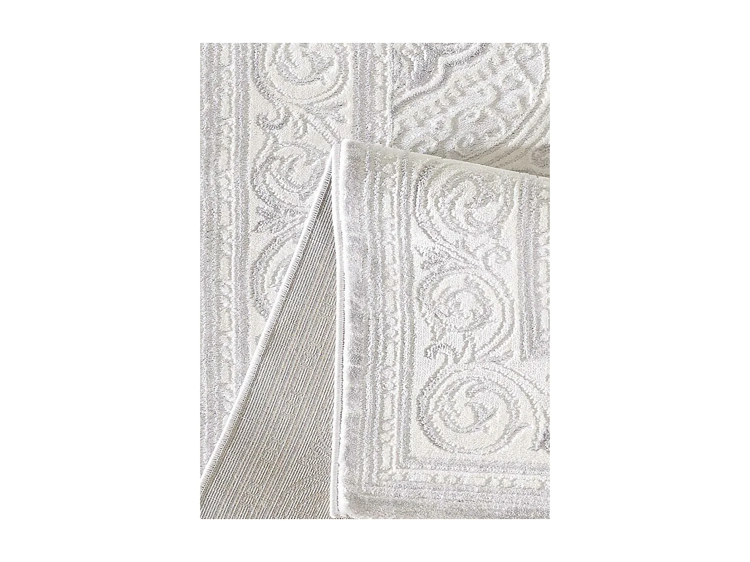 Tapis oriental 200x280 rectangle gris clair tissé motif ancestral LYN7 FALAN