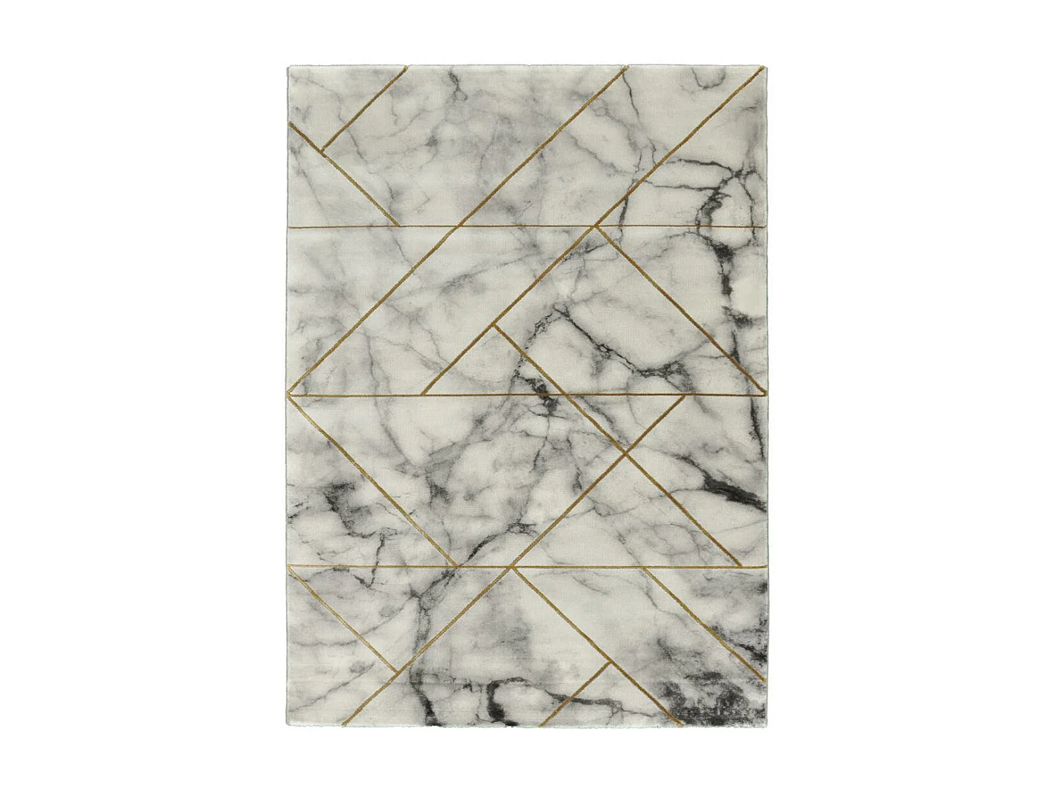 tapis chambre 120x170 tissé gris et or rectangle motif abstrait MARBLI