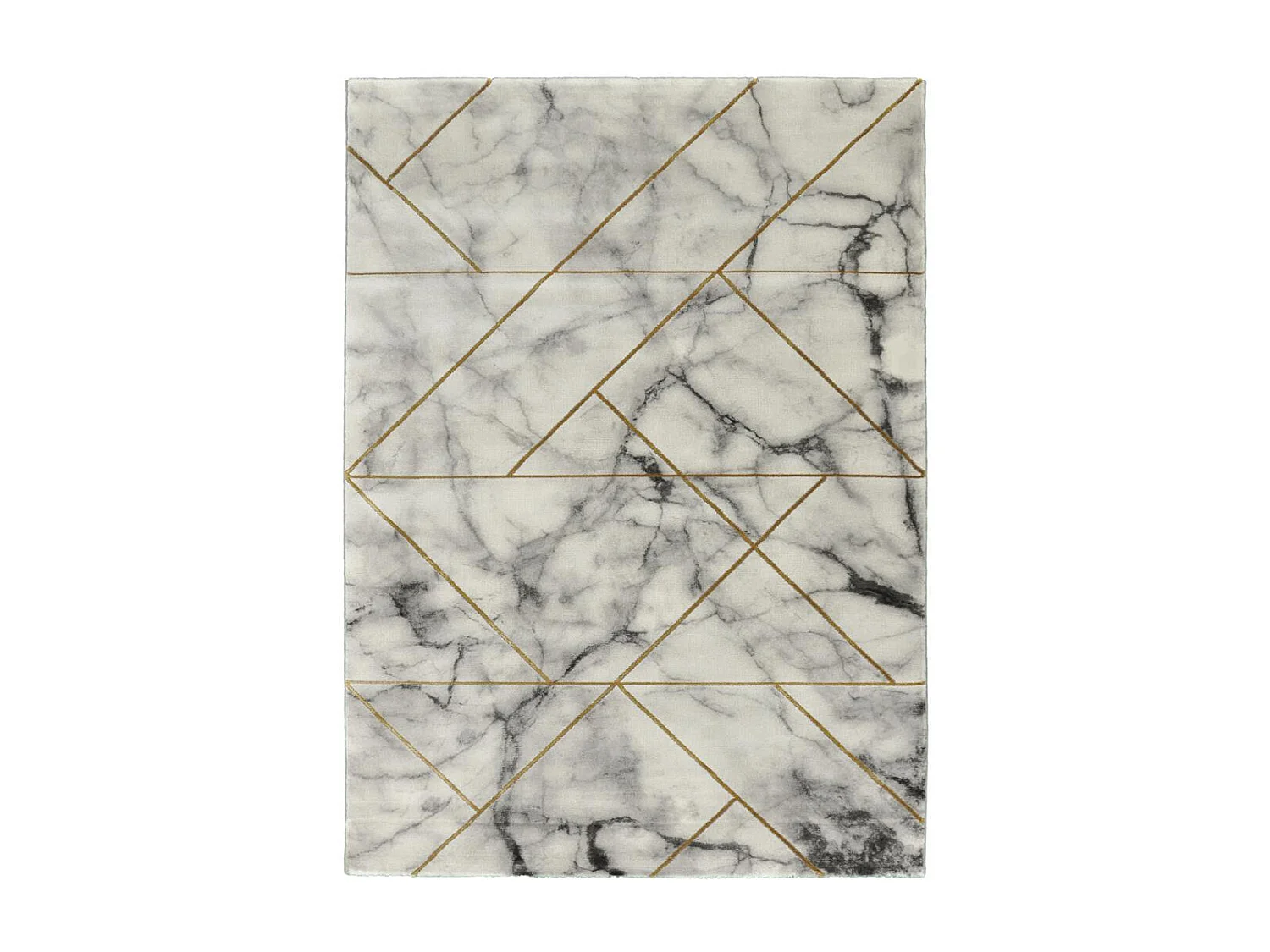 tapis chambre 120x170 tissé gris et or rectangle motif abstrait MARBLI