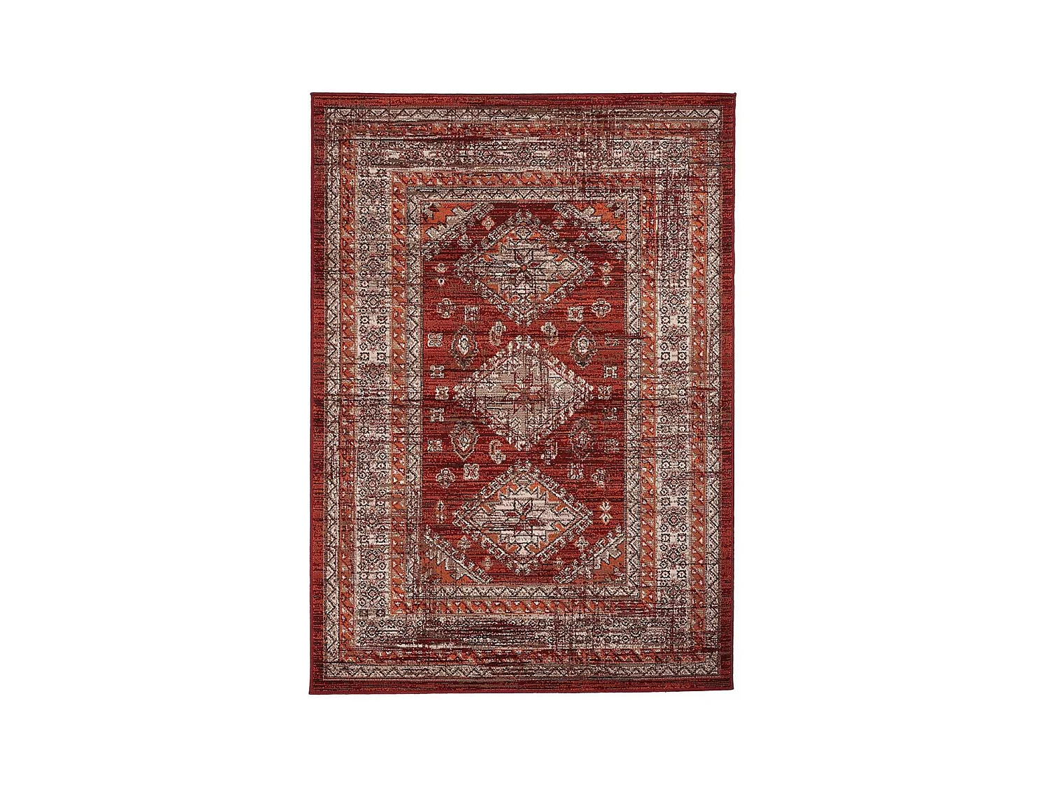Tapis oriental 60x110 rectangle orange tissé motif ethnique LYN1 DAZOR