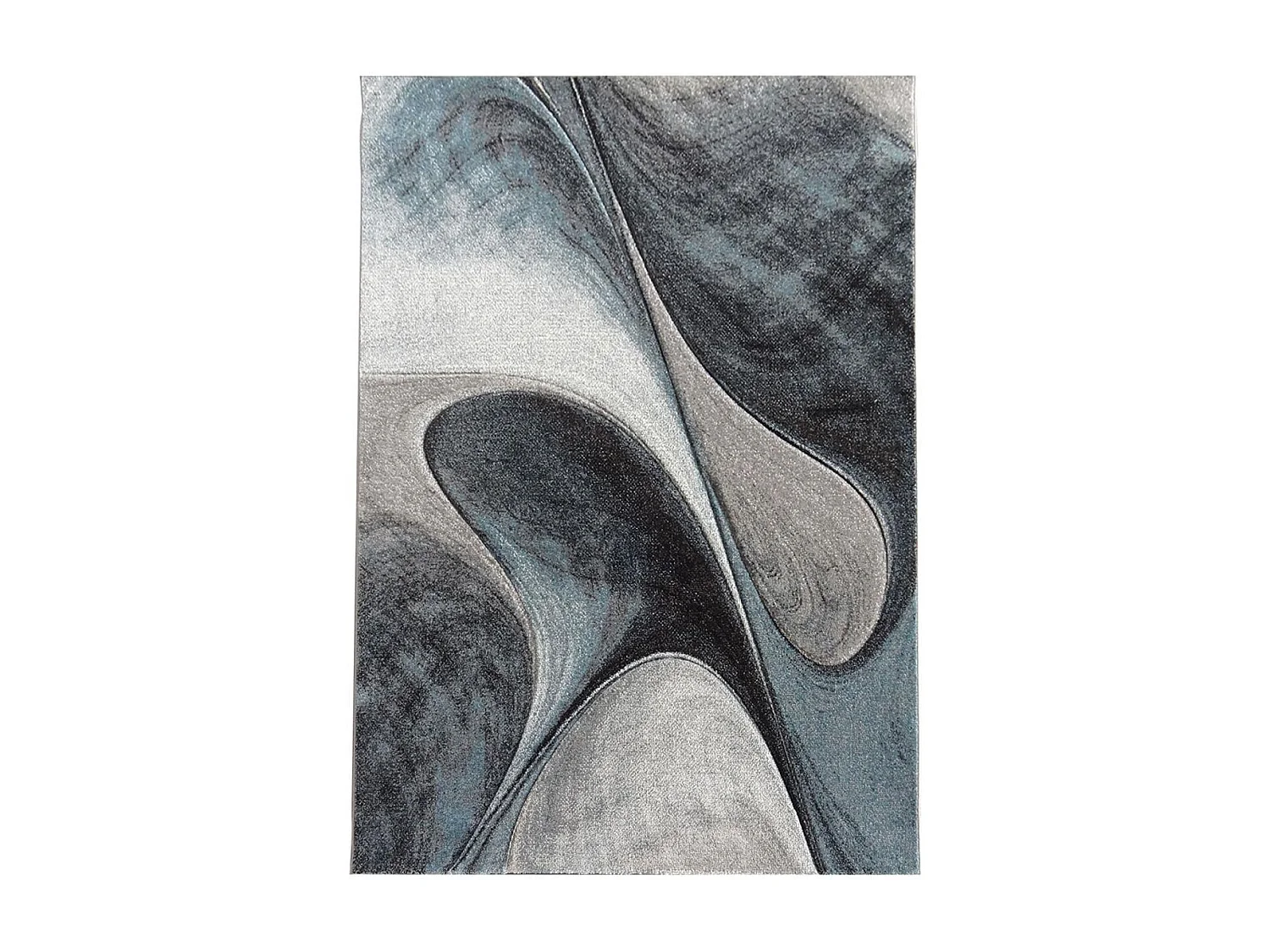 tapis salon 160x230 tissé bleu et gris rectangle Motif rond GARCA