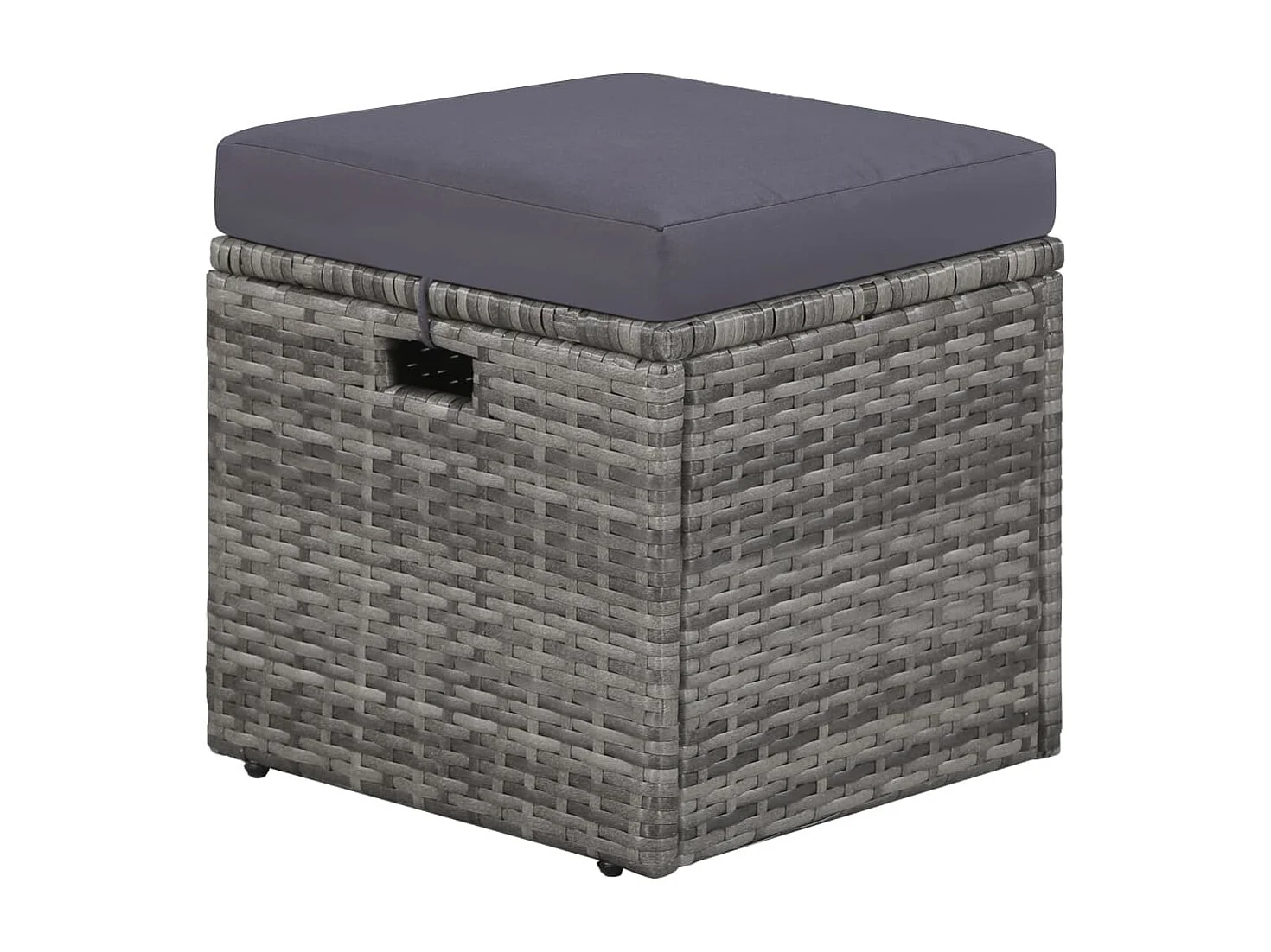 4-delige Loungeset met kussens poly rattan grijs