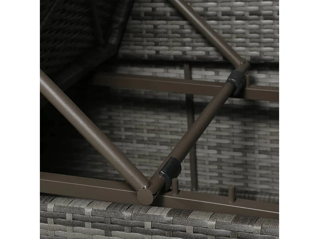 Salon de jardin 4 pièces avec coussins Résine tressée Gris