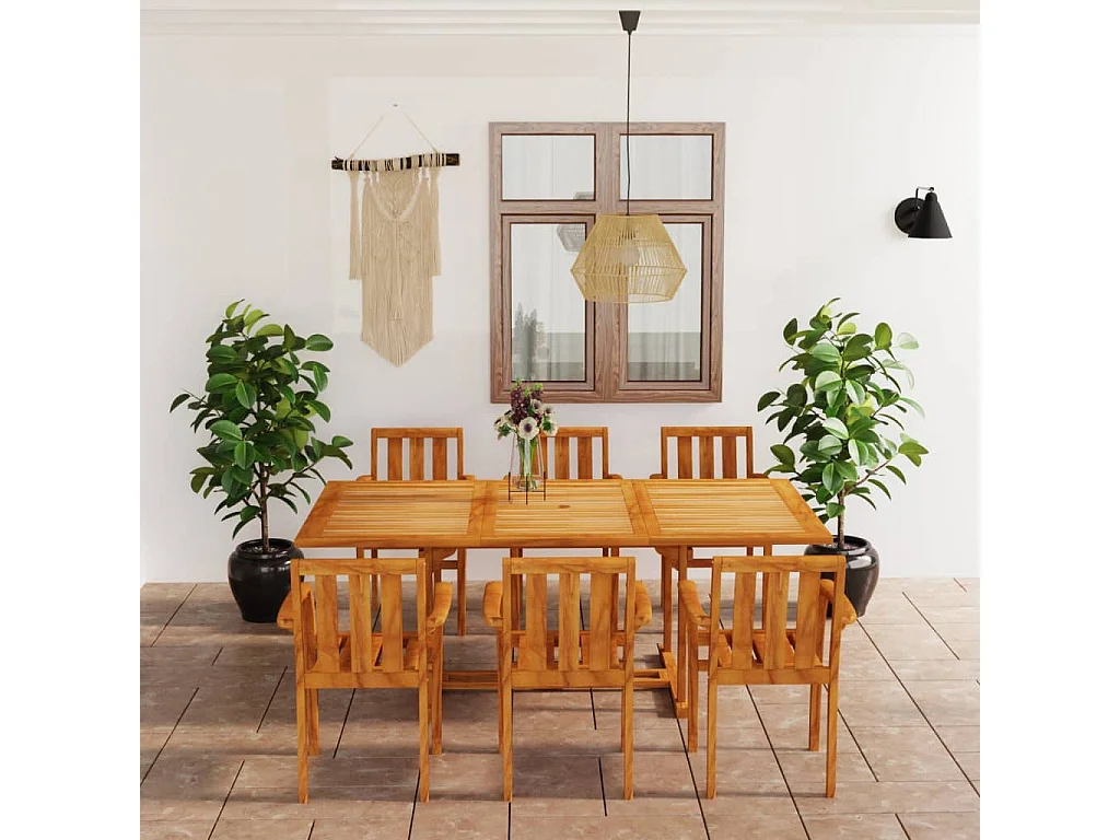 Salon de jardin 7 pièces Bois de teck massif