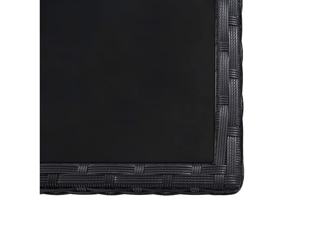 Set comedor de jardín 13 piezas y cojines ratán sintético negro