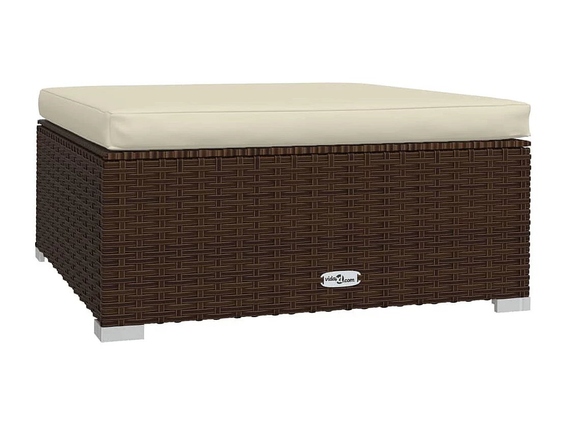 8-delige Loungeset met kussens poly rattan bruin