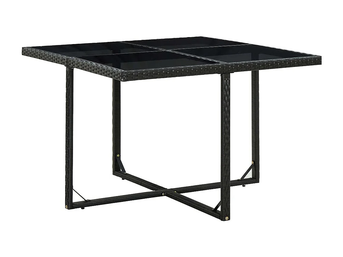 Set comedor de jardín 9 piezas y cojines ratán sintético negro