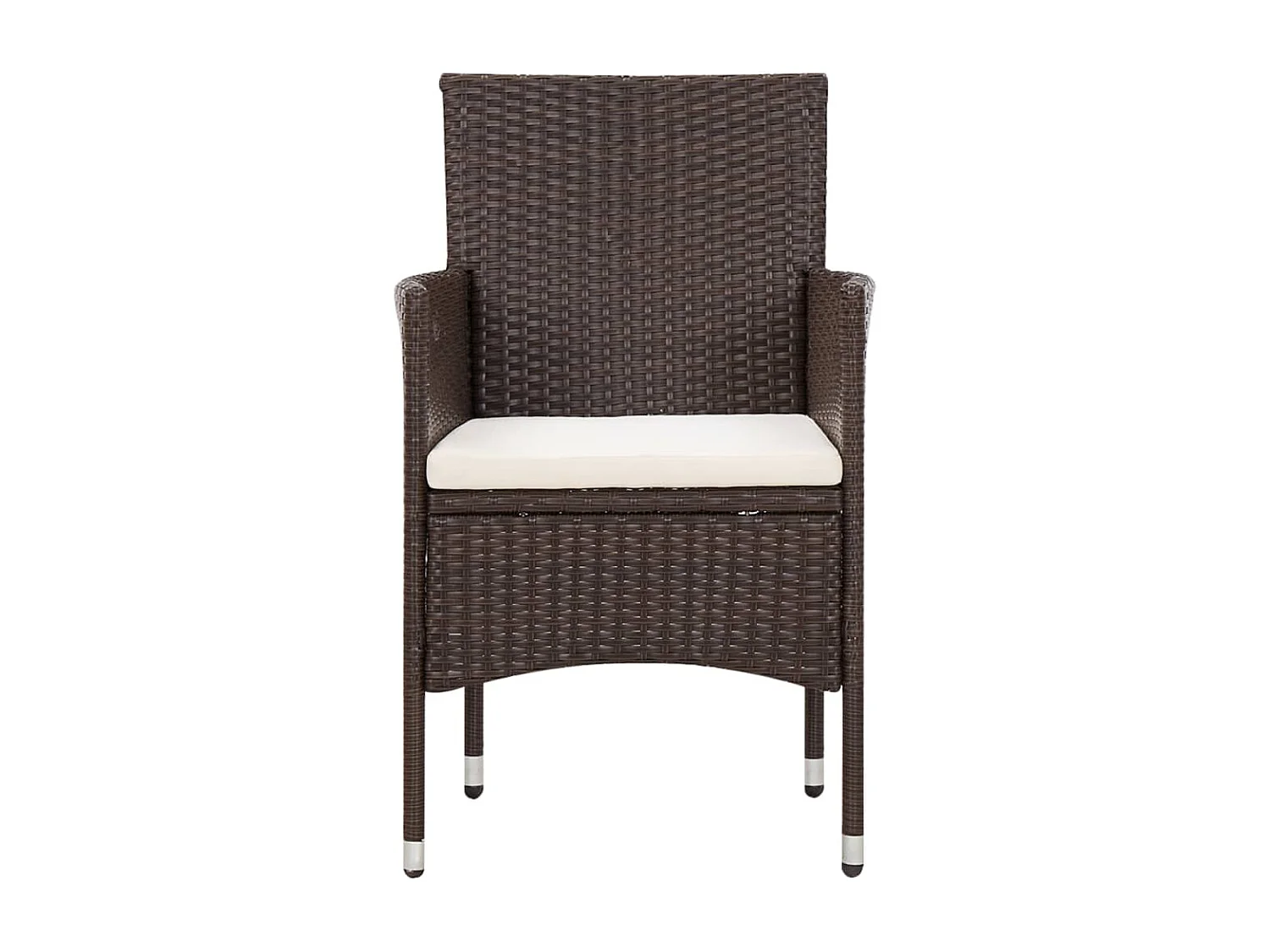 4-delige Loungeset met kussens poly rattan bruin