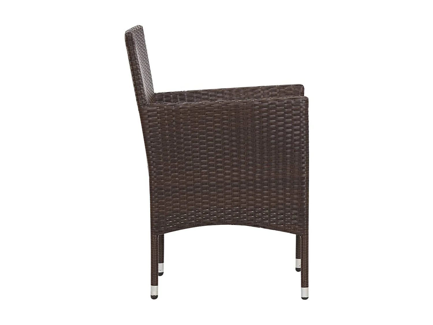 4-delige Loungeset met kussens poly rattan bruin