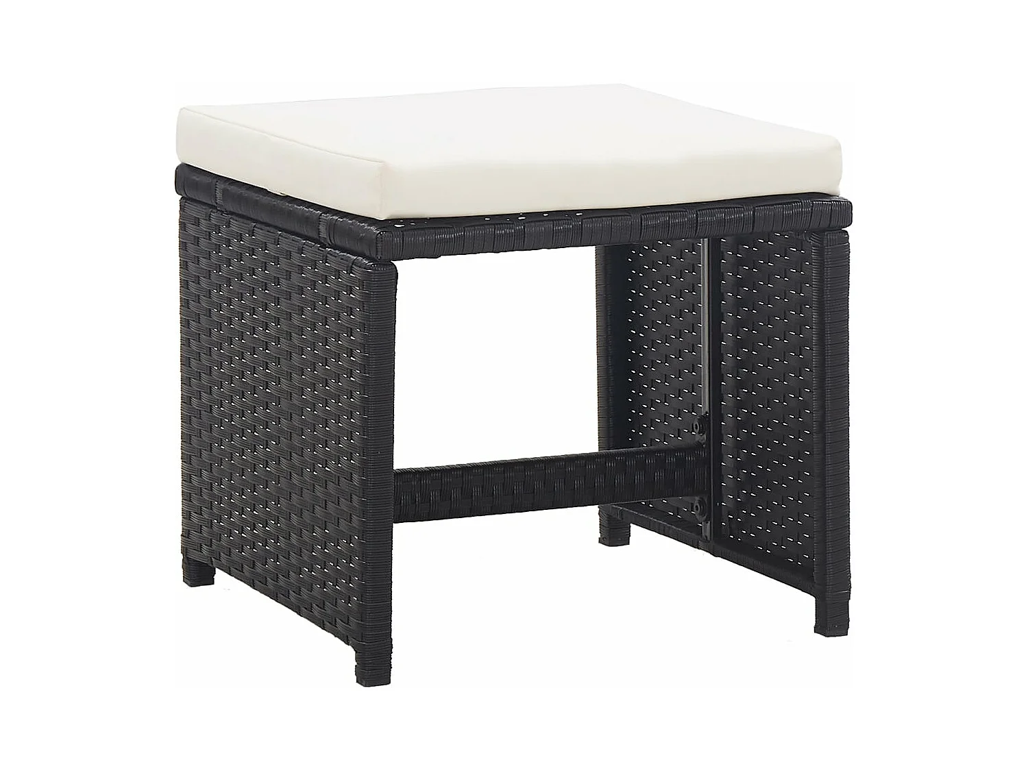 Set comedor de jardín 13 piezas y cojines ratán sintético negro