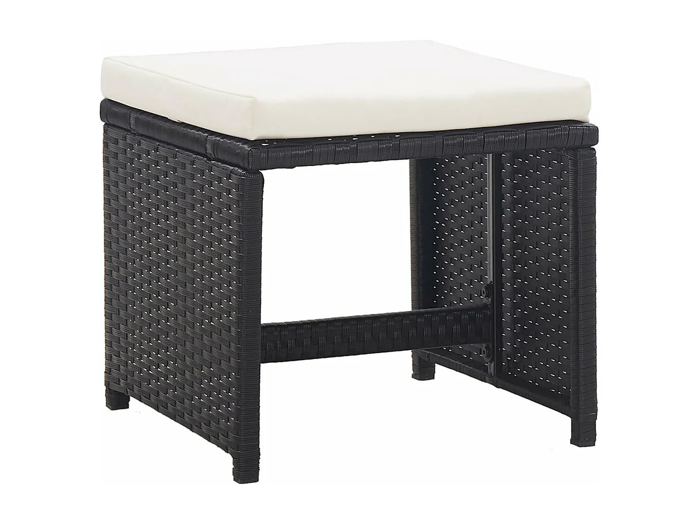 Set comedor de jardín 13 piezas y cojines ratán sintético negro