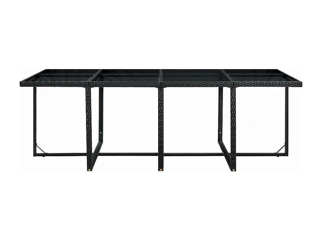 Set comedor de jardín 13 piezas y cojines ratán sintético negro