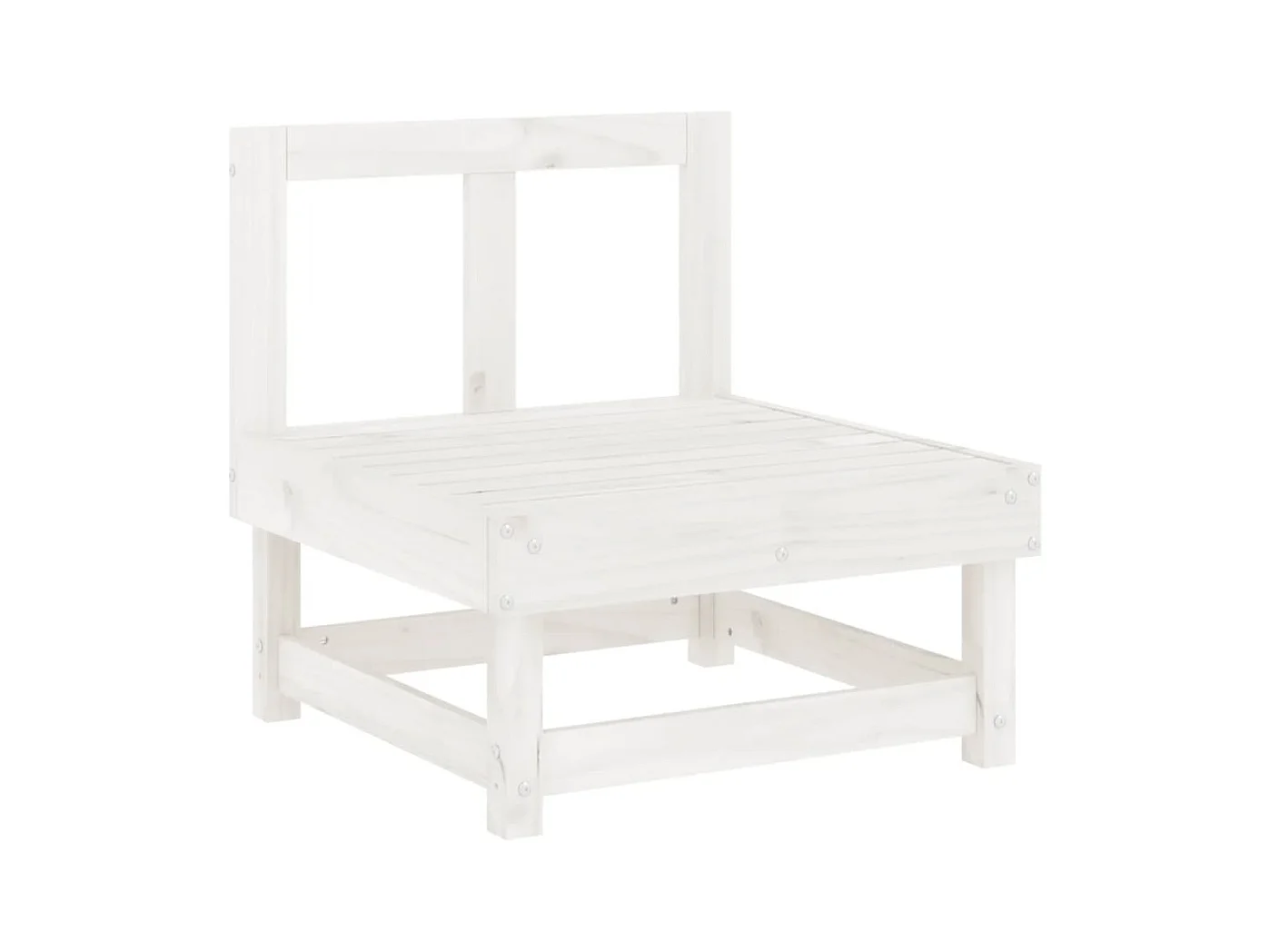 Salon de jardin 8 pièces Blanc Bois de pin massif