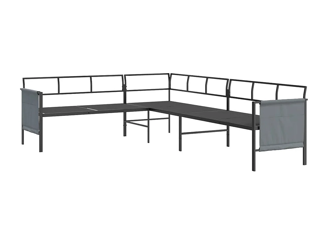 Salon de jardin 2 pièces anthracite acier