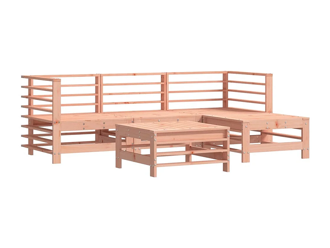 Salon de jardin 5 pièces avec coussins bois massif douglas