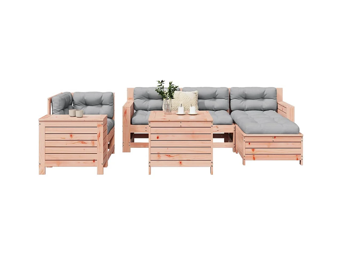 7-delige Loungeset massief douglas vurenhout