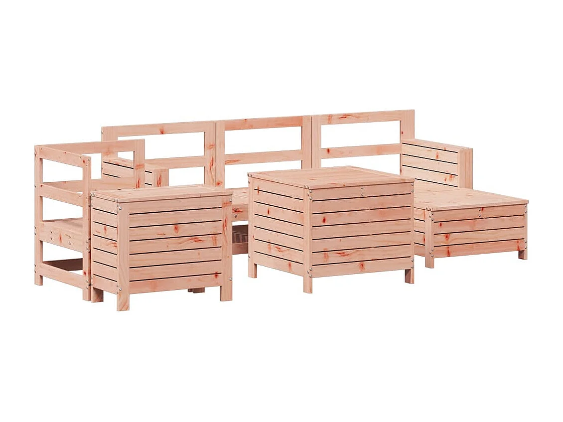 Salon de jardin 7 pièces bois massif sapin de douglas