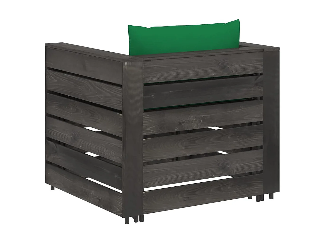 Muebles de jardín 2 piezas con cojines madera impregnada gris