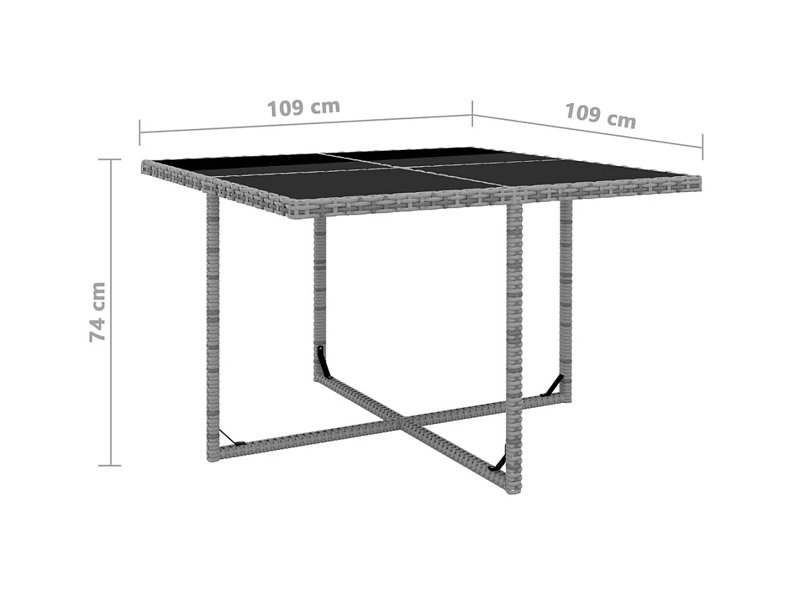 9 peças conjunto jantar exterior c/ almofadões vime PE antracite