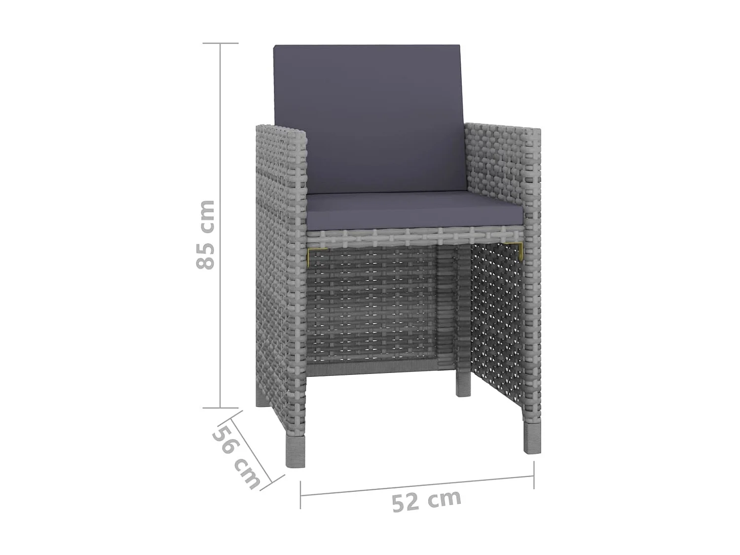 Salon de jardin 9 pièces avec coussins Résine tressée Anthracite