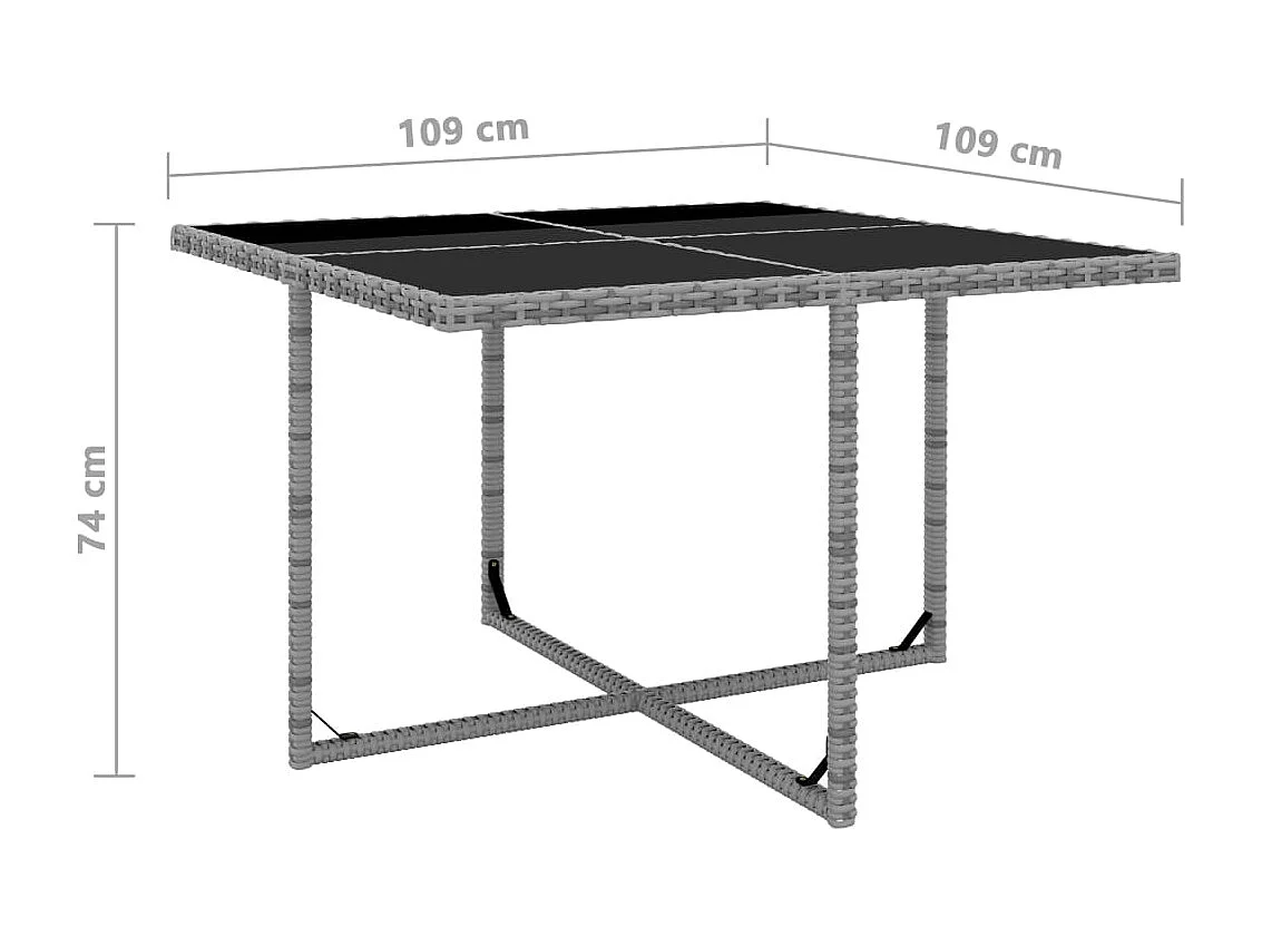 Salon de jardin 9 pièces avec coussins Résine tressée Anthracite