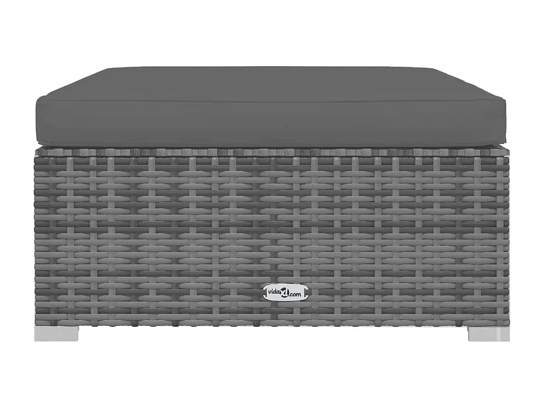 Set de muebles de jardín 4 piezas y cojines ratán sintético gris